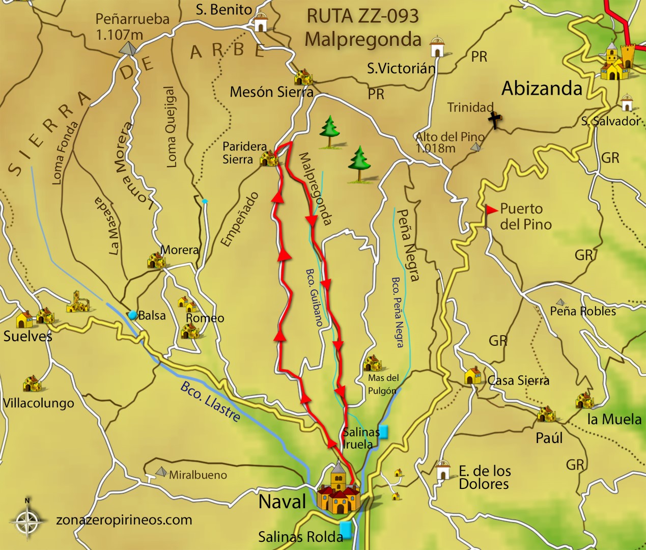ZZ93 Malpregonda mapa
